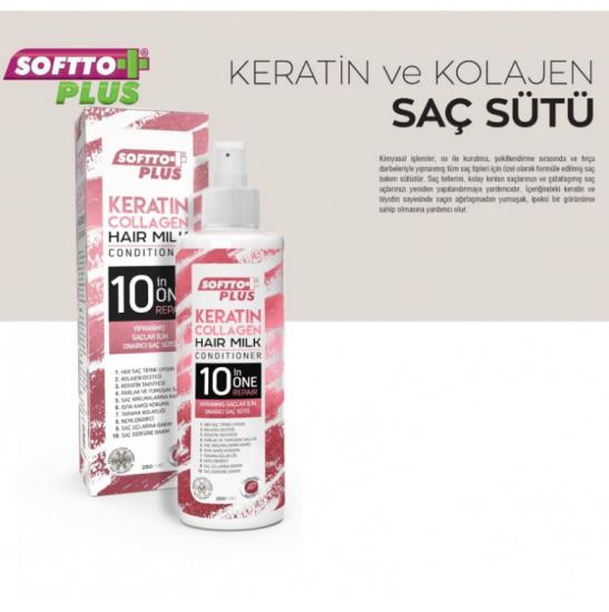 Softto Plus Keratin & Kolajen Saç Sütü 250 ML
